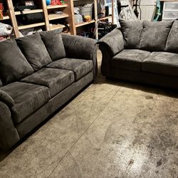 Sofa And Loveseat Set (Couch pair) - Grey
