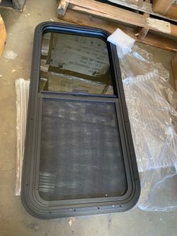 15" x 36" RV Vertical Sliding Window with Screen & Trim Ring