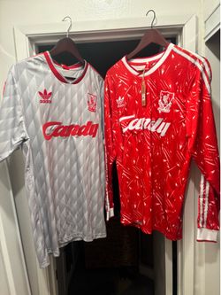 Liverpool Jerseys XL – Retro Candy + Van Dijk #4 FIFA Badge 🔥