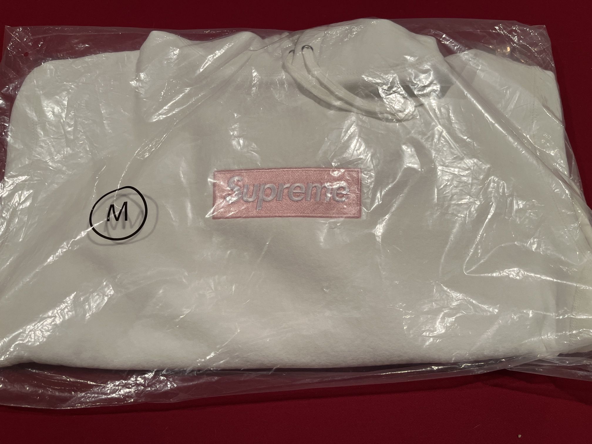 Supreme Box Logo Hoodie White Pink FW25 Medium M