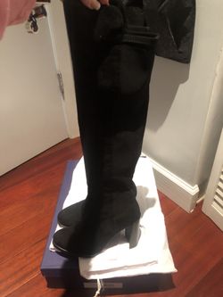 Stuart Weitzman 36.5 Hijack Suede Boots Black