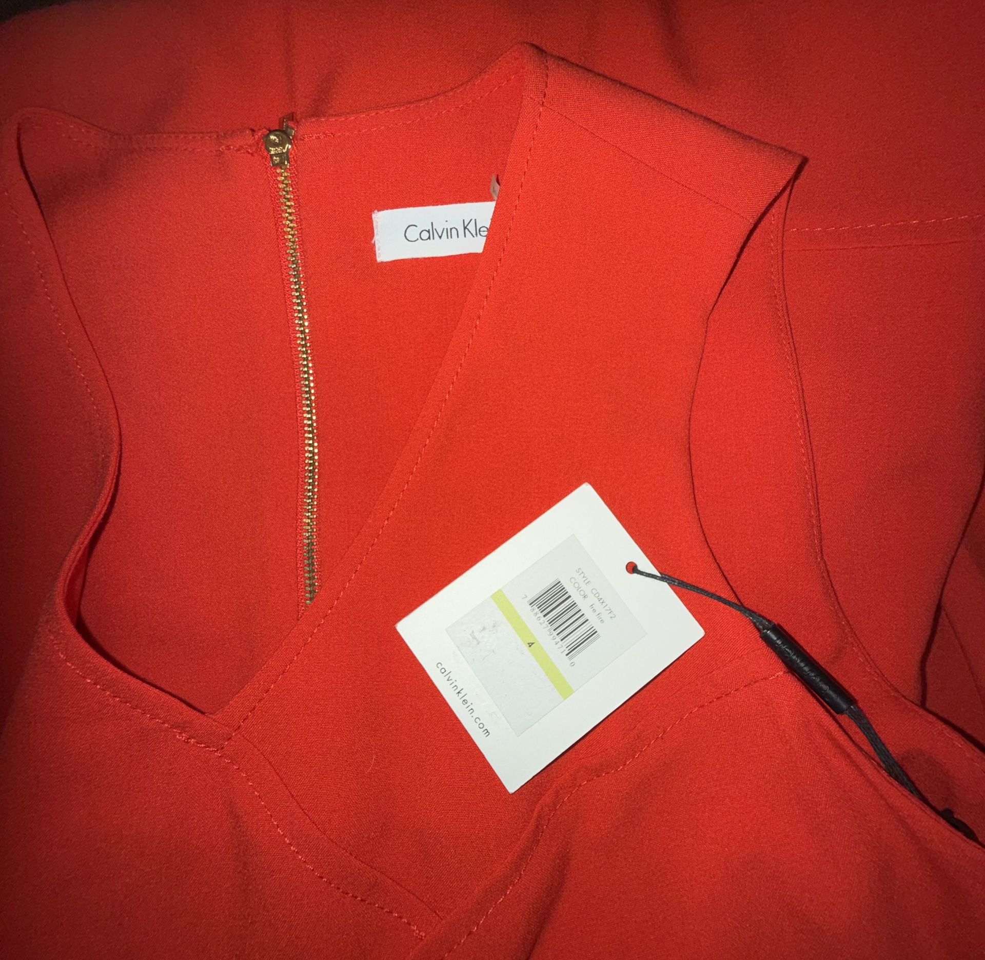 NWT Calvin Klein Women's Red Sleeveless Dress