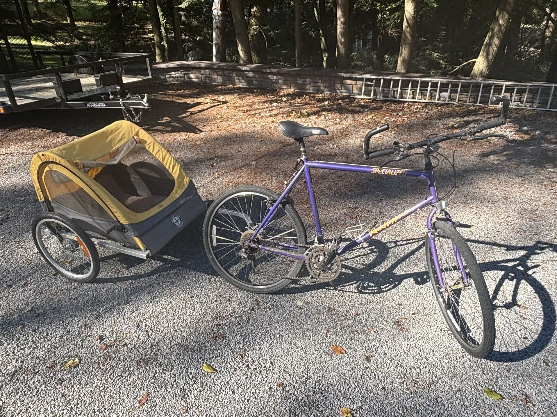Specialized Trail Bike And Toddler Bike Trailer