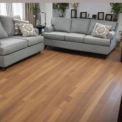 Like New! Contemporary Gray Sofa and Loveseat Set from RC Willey!