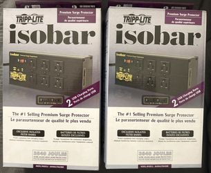 (2) Brand New In Box Tripp Lite Isobar - Heavy Duty Premium 6 Outlet Surge Protector 