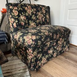 Black Floral Chair 