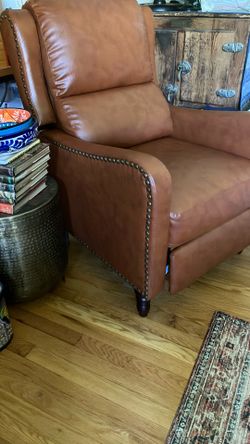 Two Vegan Leather Recliner Chairs 