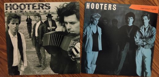 2 VINTAGE "THE HOOTERS" VINYL RECORDS~ 1985 ~ "ONE WAY HOME & NERVOUS NIGHT"
