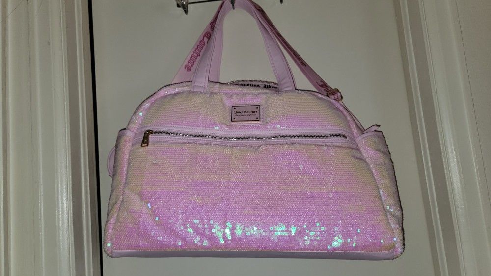 Juicy Couture Melbourne Pink Sequin Travel Weekender 