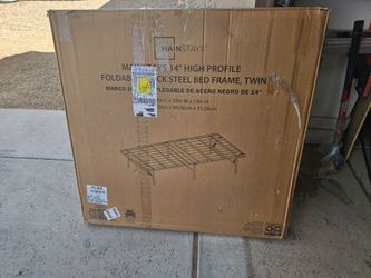 Twin Bed Frame - Foldable, Steel, 14" high