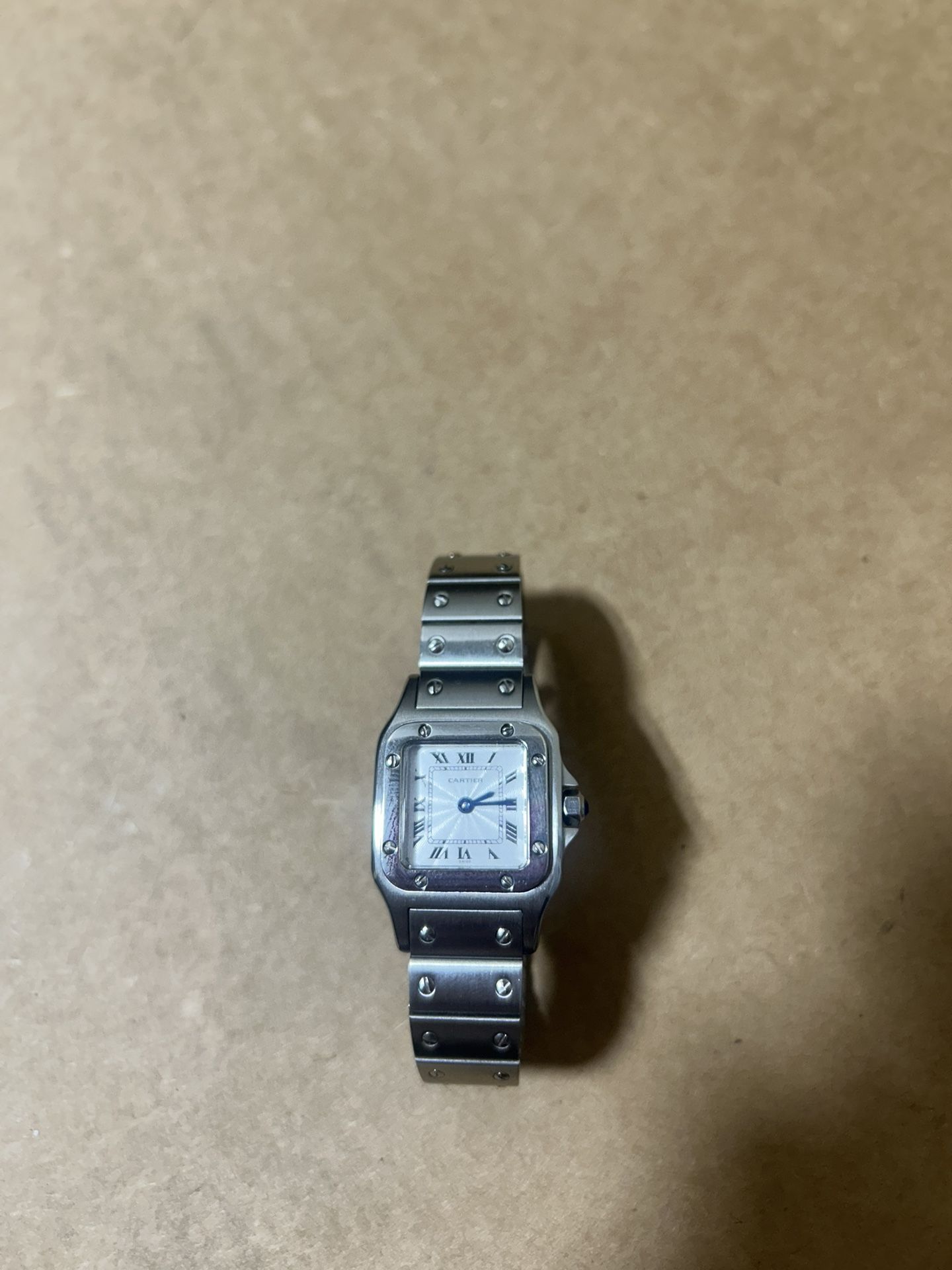 Cartier Santos De Cartier Silver Dial Stainless Watch