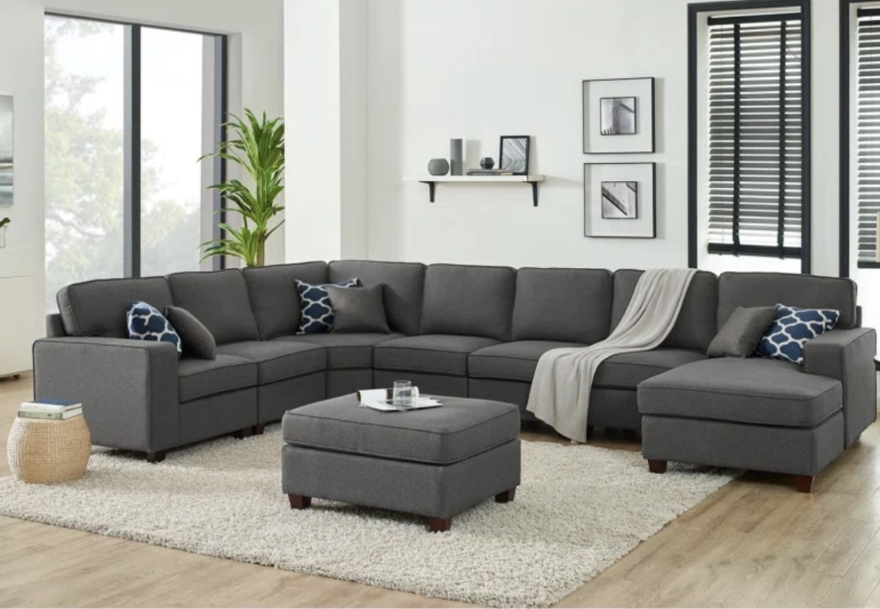 Blakeley 149.5" Wide Right Hand Facing Modular Corner Sectional with Ottoman