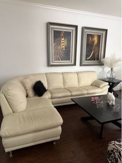 Sectional off white. Used in good condition. From city furniture.