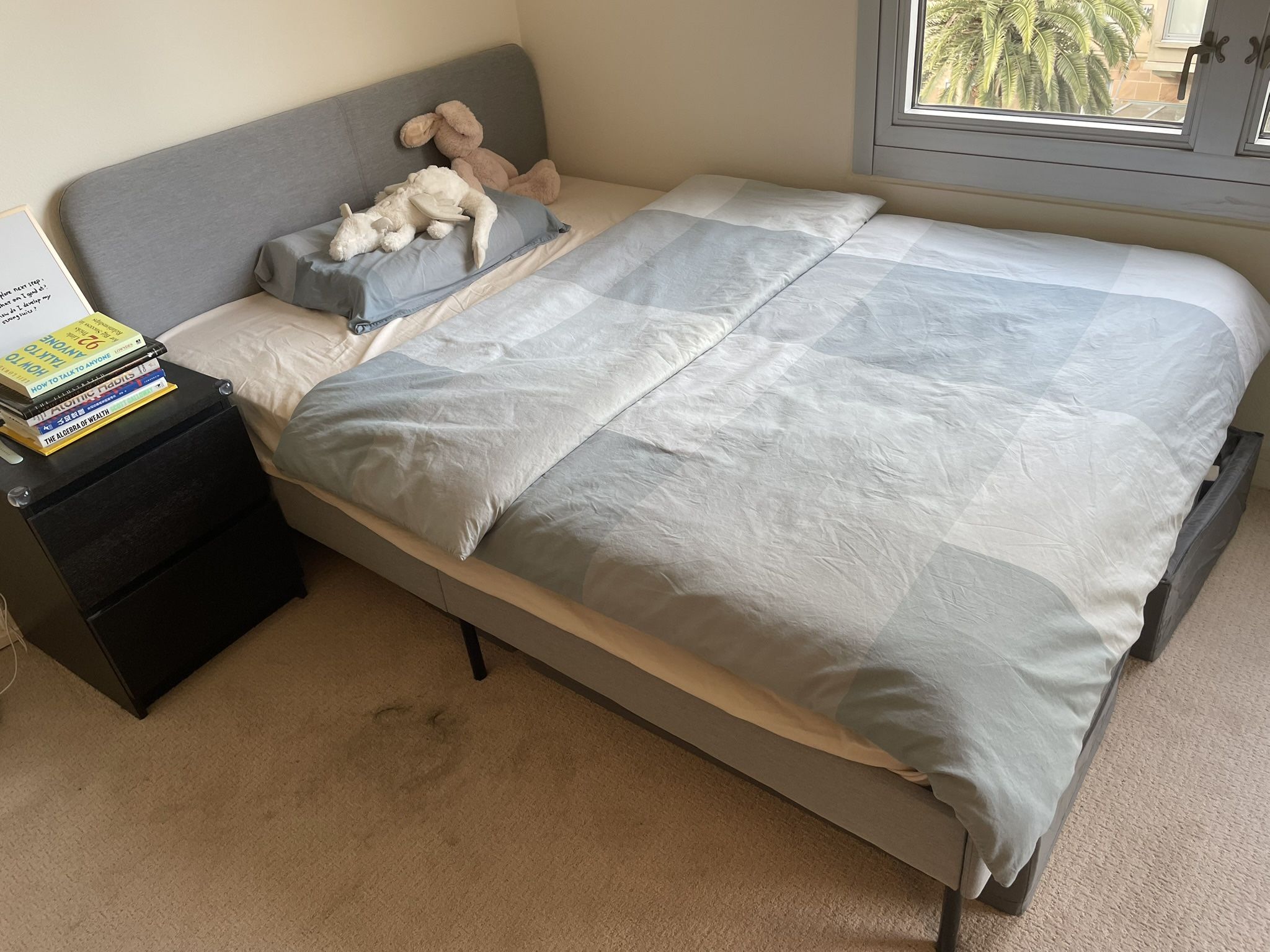 IKEA SLATTUM Bed Frame & Mattress (Full Size) - Used, Like New
