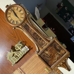 Vintage, oriental banjo, wall clock handmade