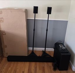 Samsung HW-Q910B Dolby Atmos 9.1.2 Soundbar w/Sub + Rear Speakers + SANUS Stands