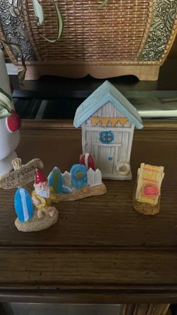 Beach House - themed Gnome Fairy Castle Figurines or Decor