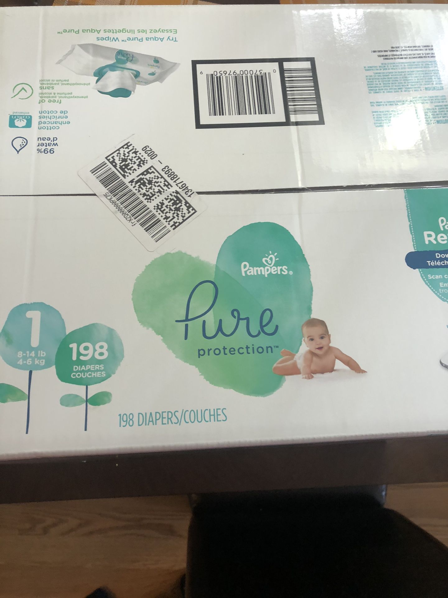 Pampers pure size 1. 198 diapers