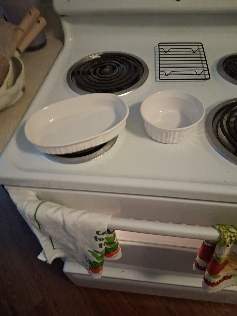White Corningware Marked On  Backside 