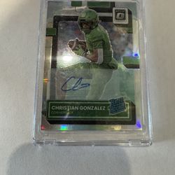 /99 Christian Gonzalez Rated Rookie Optic Autographed Oregon Ducks Card