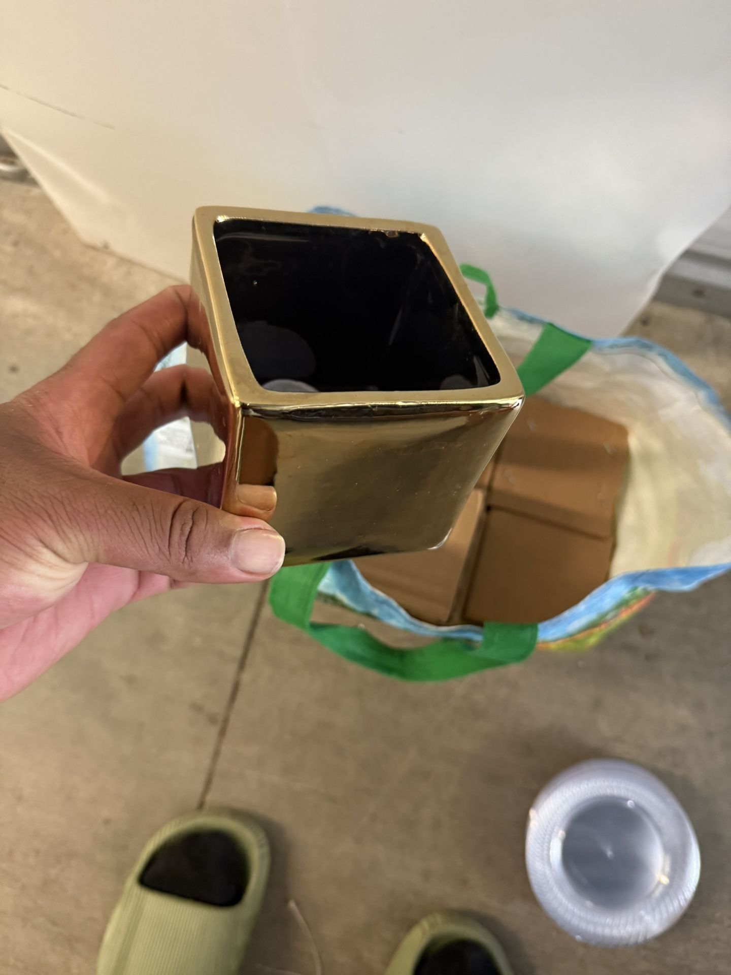 Gold Square Vases