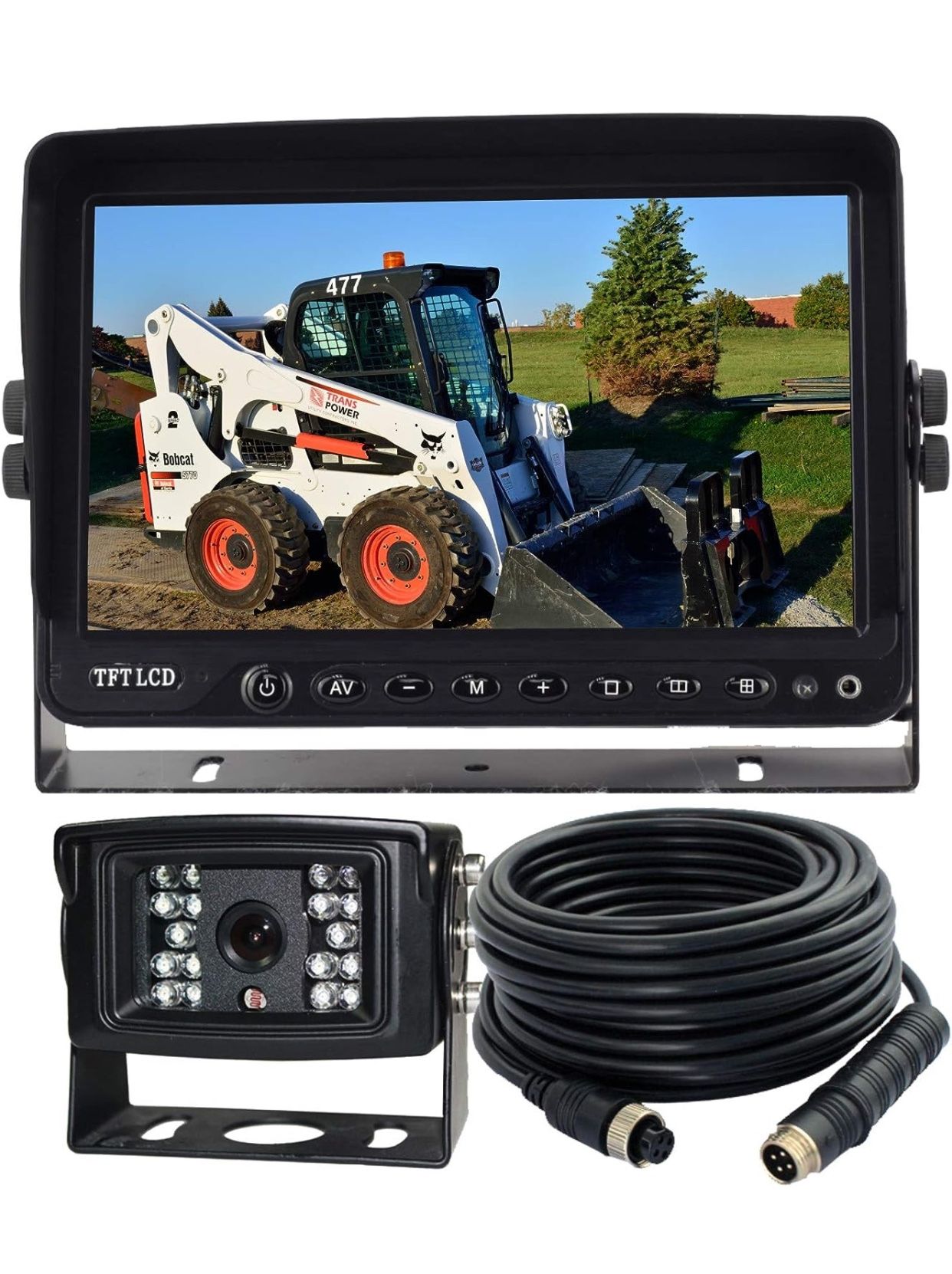 720P 7" Reverse Rear View Backup Camera System, Camera with Night Vision Waterproof IP69K Vibration-Proof 10G for Tractor/Truck/Bus/Motorhome/Excavato