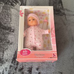 NEW Holly Babies Baby Emma Doll with Bottle - Doll