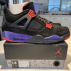 BNIB! Nike Air Jordan IV Retro NRG “Raptors” Black/ Court Purple Men's 14 US **DS**