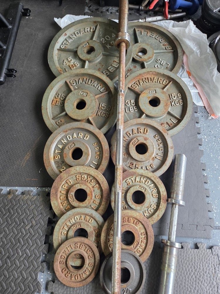 Olympic Size Weight Plates Weightlift Excercise Workout Bench Press Curl 2 Inch Hole Plates