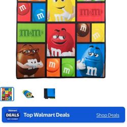 M&M Fleece Blanket with all M&M Characters 