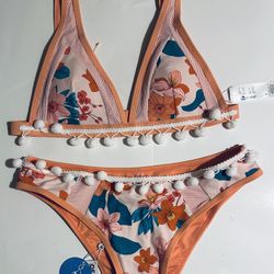 Colorful NEW Cupshe Floral Bikini Set - Size M