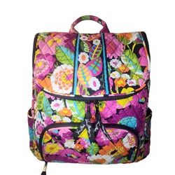 VERA BRADLEY FLORAL CRISPY BACKPACK BAG PURSE NWOT
