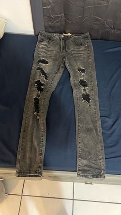 Gray Washed Distressed Skinny Jeans