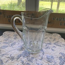 Vintage Pressed Glass Pitcher Possibly Depression Glass