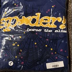 marina blue sp5der hoodie