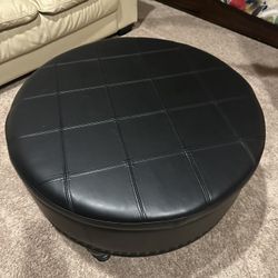 Leather Ottoman