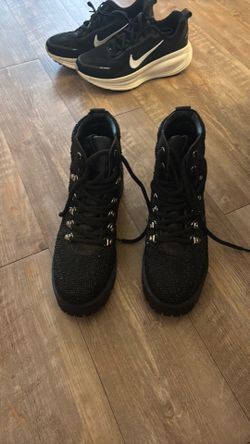 Steve Madden Black Rhinestone Combat Boots