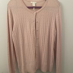 HM Light Pink/Blush Cardigan Size Large
