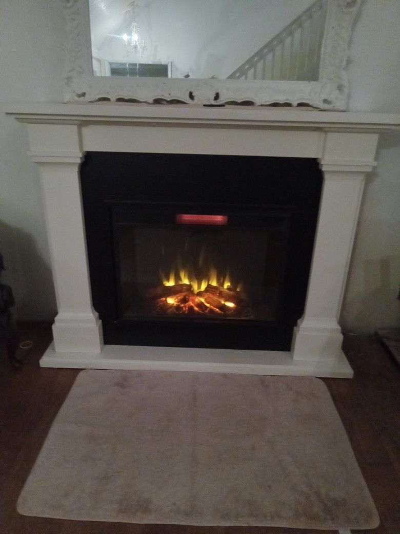 All Wood Fireplace With Remote