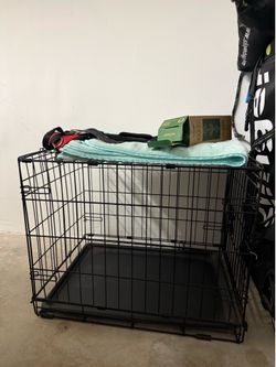 36” Folding Wire Dog Crate with Tray