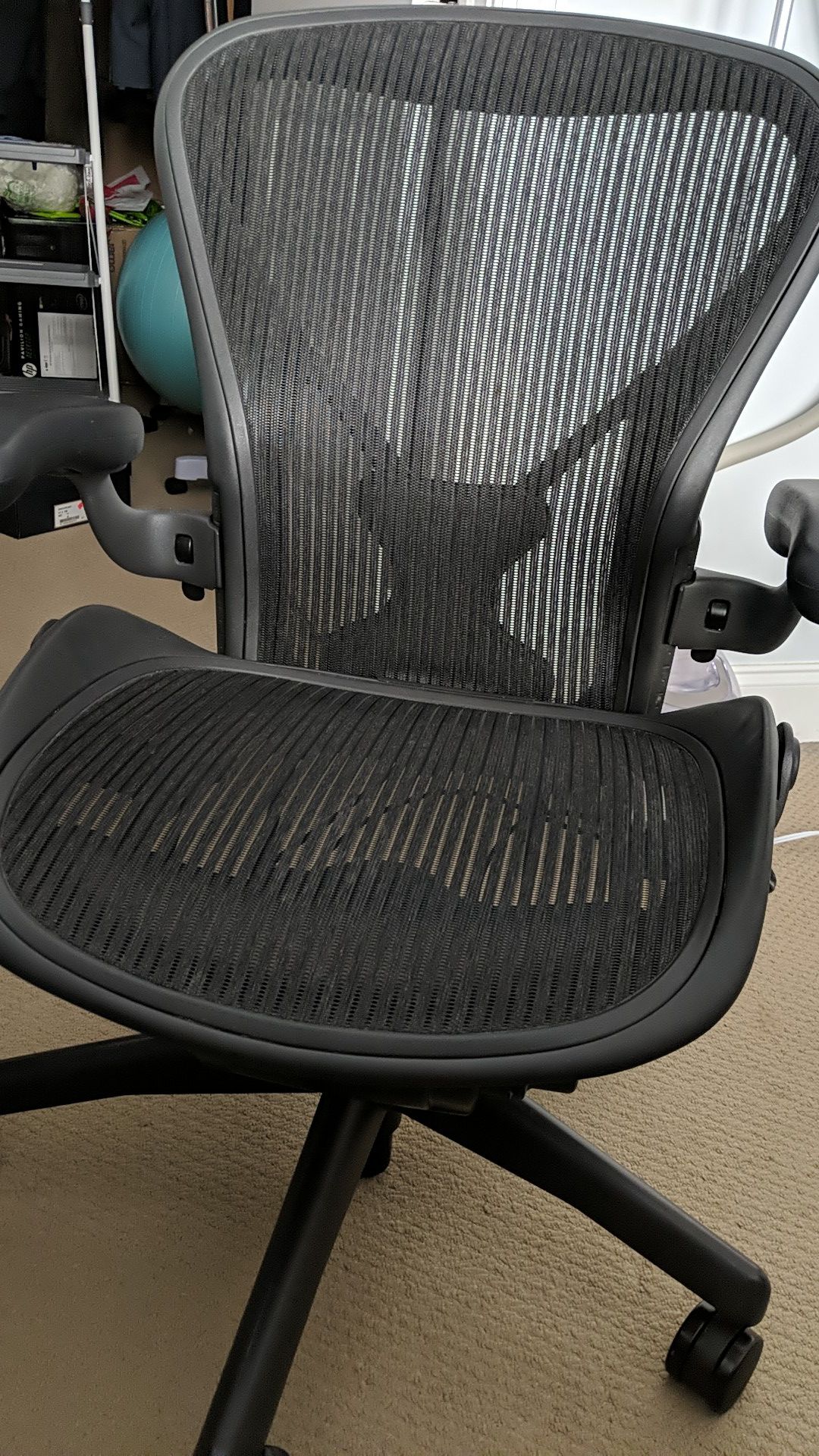 Herman Miller Aeron chair with new Posturefit lumber support Size B