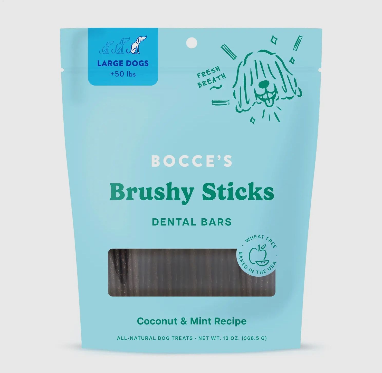 Bocce’s Bakery Dailies Brushy Sticks Dog Dental Treats (13oz):