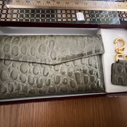 Alligator Leather Calculator Clutch