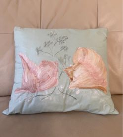 Vintage Josie’s Creations Hand Painted Sea Shell Cushion Pillow Coastal Decor Art