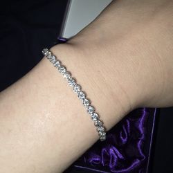 3ct Natural Diamond Tennis Bracelet 6" 18K White Gold