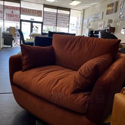 Albany Park Oversized Velvet Swivel Chair 