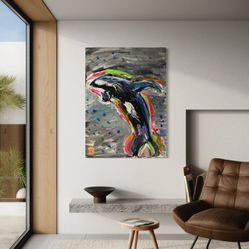 Orca Fluorescent Painting 12x16