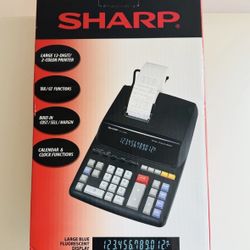 SHARP EL-2196B| 12 Digit 2 Color Printing Electronic Calculator w/ Power Cord ((NEW))