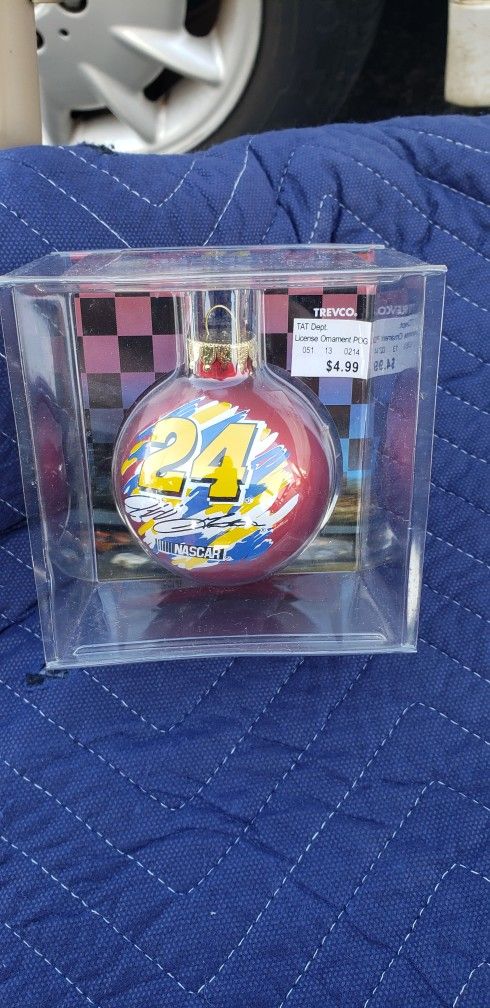 Lot of 4 Jeff Gordon #24 NASCAR Christmas Ornaments โ Winners Circle 2003 & Vintage Glass Set โ NIB
