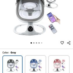 Electric Baby Swing for Infants to Toddler, Portable Swing Rocker with 5 Point Harness, 5 Sway Speed, Bluetooth,12 Preset Lullabies with Remote Contro